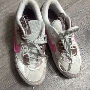 Nike Women's White and Pink Sneakers
